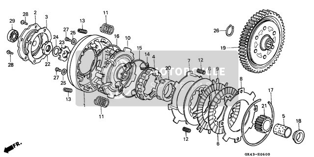 Honda C50 1988 Clutch (C50DF/G/DG/J/N/SN) for a 1988 Honda C50